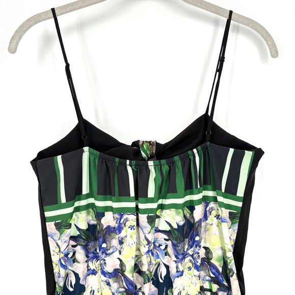 Clover Canyon Floral Jumpsuit Sz M Black Pink Green Patchwork Strappy Tie Front - Picture 8 of 14